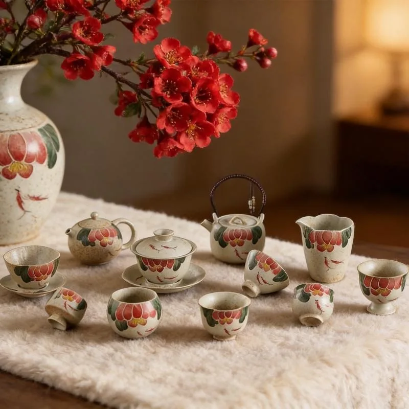 High End Ceramic Tea Cup Retro Master Single Cup Household Hand Painted Tasting Bowl Kung Fu Tea Ware Tea Accessory