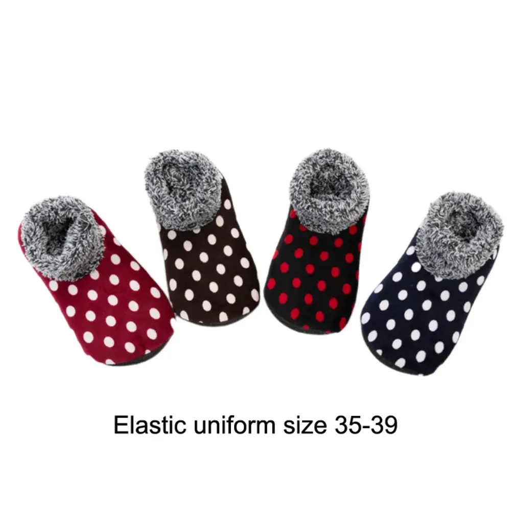Fashion Winter Warm Home Bed Sock Round Dot Thermal Non Slip Sockings Elastic Indoor Thicken Floor Socks For Women
