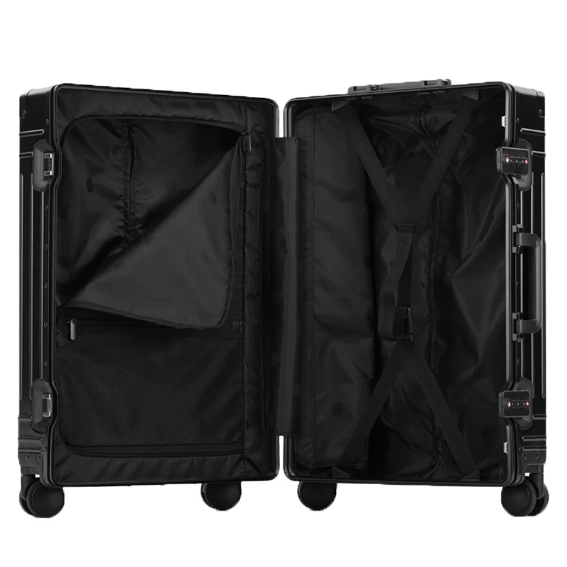 Imagem -04 - Grande Capacidade de Rolamento Bagagem Mala 100 Alumínio Metálico Cabine Impermeável Trolley Case Nova Moda 20 22 24