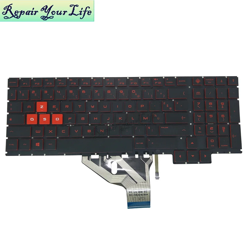 

AZERTY French Spanish Latin Backlit Keyboard for HP OMEN 15-CE, CE000 15-CE010CA, CE051NR, 15-CE001TX CE004TX Red Light