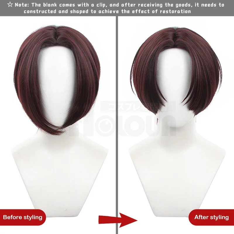 HOLOUN cortavientos Anime Hayato Suo Cosplay peluca Rosa red fibra sintética ajustable tamaño regalo de Halloween