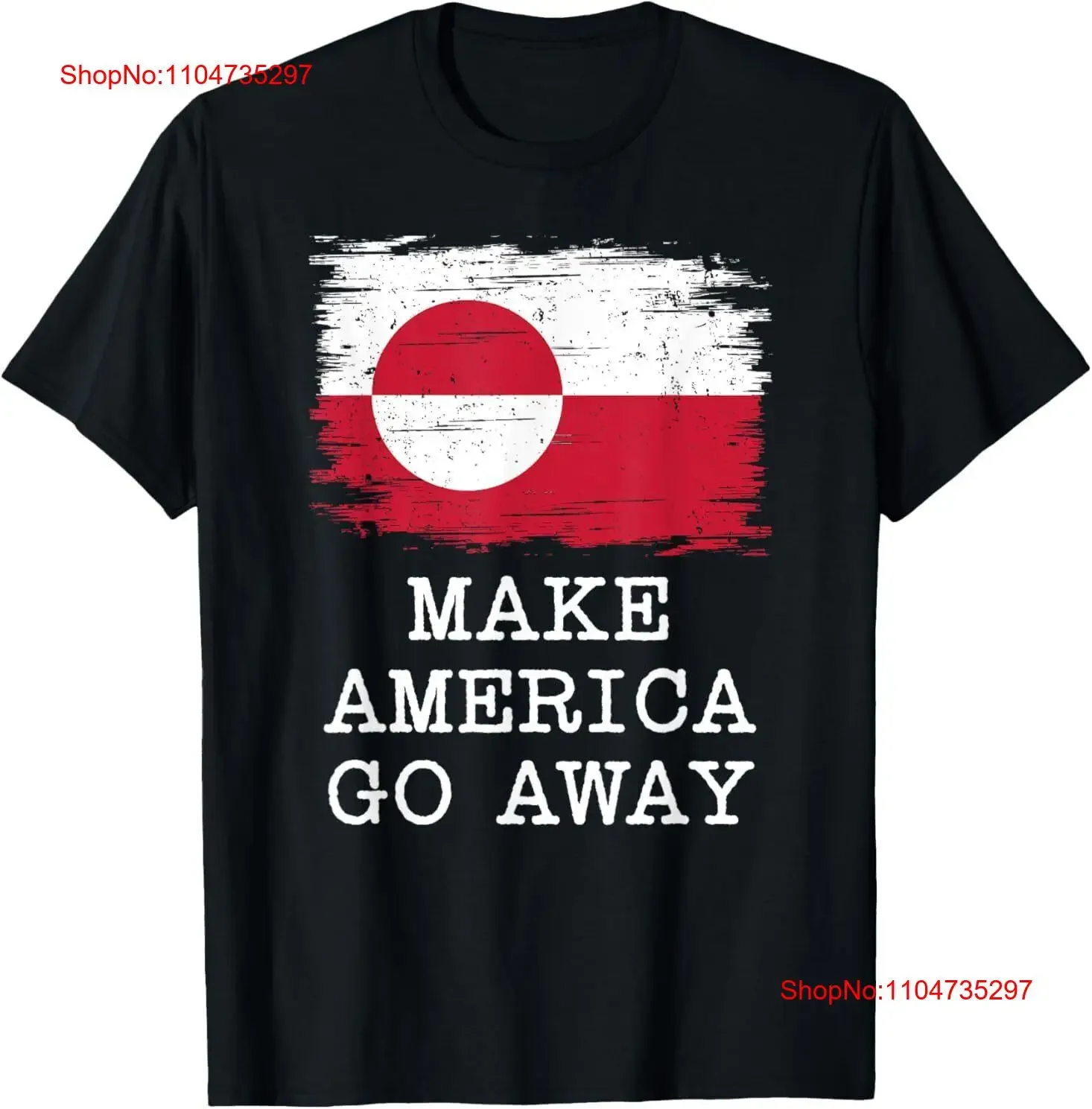 Vintage Bandera de Groenlandia Make America Go Away Not For Sale Camiseta vintage Ropa de diseñador lavada Gráfico elegante Versátil