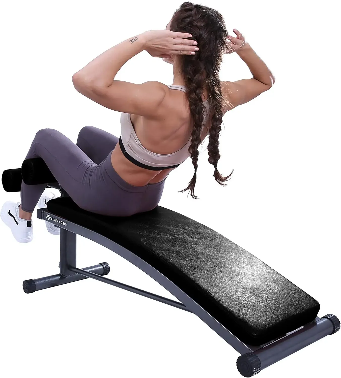 Sit Up Bench with Reverse Crunch Handle - Solid Ab Workout Equipment for Your Home Gym. More Effective th