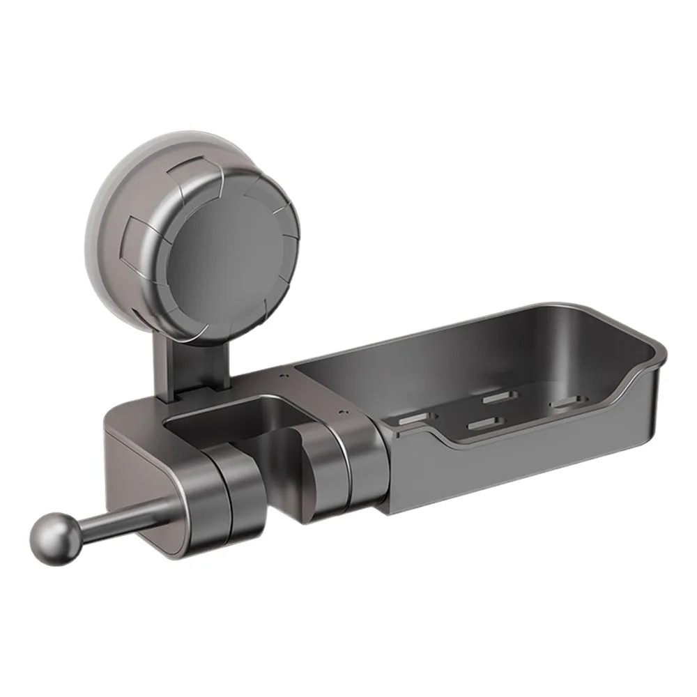 

Держатель насадки для душа на присоске с ящиком для хранения мыла Настенный кронштейн для насадки для душа Регулируемая поддержка ручного распылителя