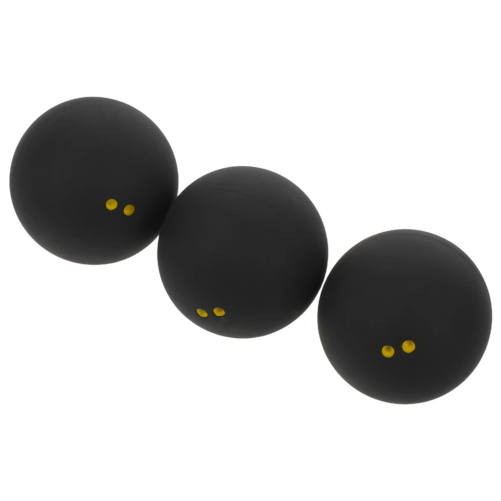 Palline da squash a doppio punto giallo da 3 pezzi 38-40 mm in gomma elastica alta per allenamento pratica competizione rimbalzo affidabile a bassa velocità