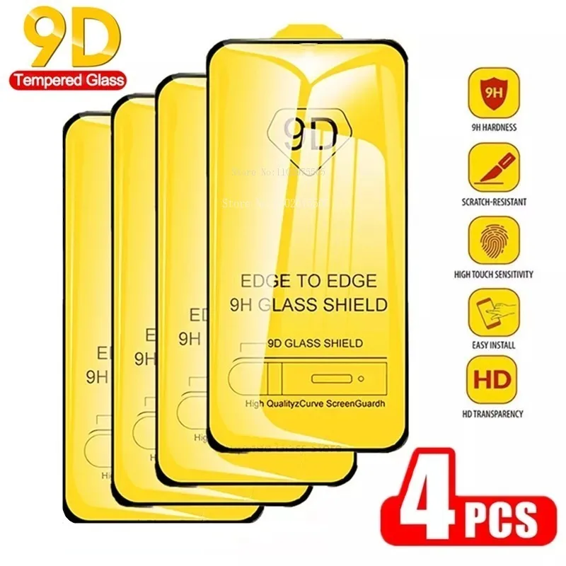 4Pcs 9D Tempered Glass For Samsung A54 A13 A12 A53 A14 A71 A52 A23 Screen Protector for Samsung A70 A51 A32 A73 A50 A33 A22 5G