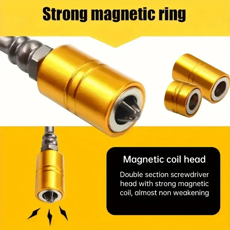 5 Stuks 65Mm Magnetische Ring Cross Bit Handboor Elektrische S2 Schroevendraaier Bit Sterke Magnetische Lucht Hex Schroevendraaier Bit Set Gereedschappen