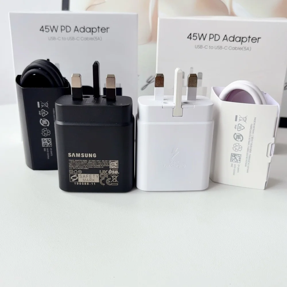 Samsung US EU UK 45W PD Charger Super Fast Charge Adapter Type C 5A Cable For Galaxy S24 S23 S25 S26 Ultra A57 Z Flip Fold 7 6 5 view 5