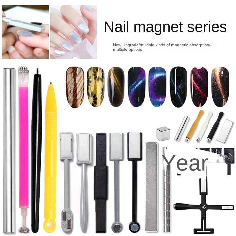 Double Headed Nail Art Magnet Stick Cat Eyes Magnet for Nail Gel Polish 3d Line Strip Effect Strong Magnetic Pen Tools