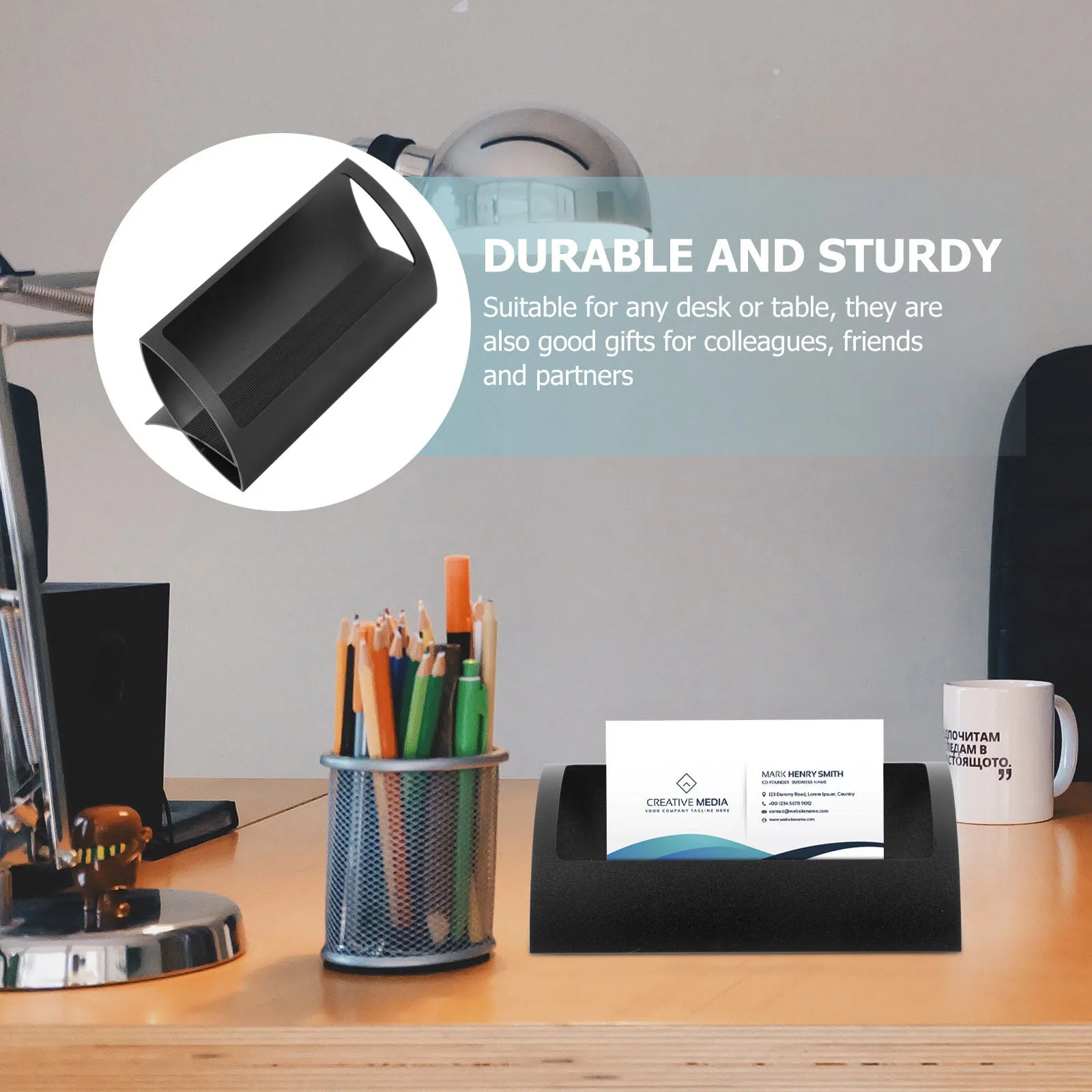 

Metal Business Card Holder Stand Desktop Organizer For Office Name Cards Display Rack Note Cards Holder Desk Storage