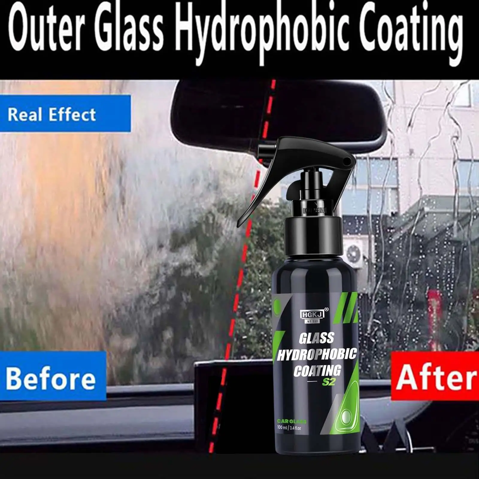 Spray de revêtement hydrophobe pour vitres de voiture, anti-pluie, nettoyant pour vitres, revêtement céramique, protège vos pare-brise