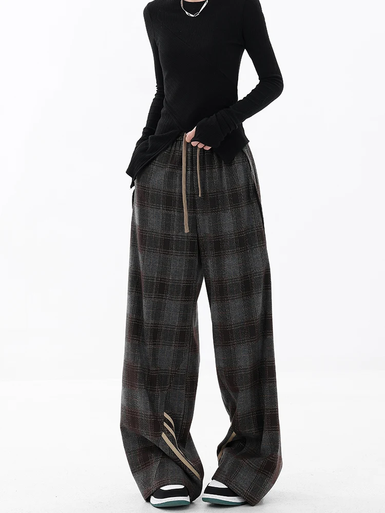 Spring and Autumn New Women's Pants, American Retro Patchwork Jeans, Loose Straight Leg Wide Leg Pants