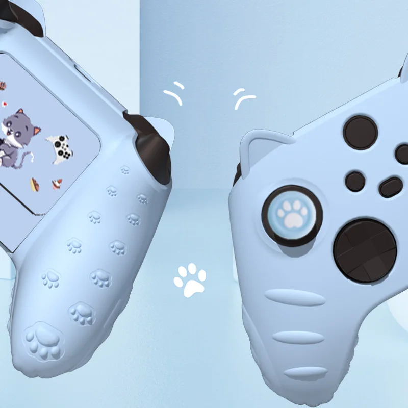 Cat Paw Silicone Soft Shell Protector Sticker Skin For Xbox Series X/S Game Controller Case XSS XSX Thumb Stick Grip Cap Cover
