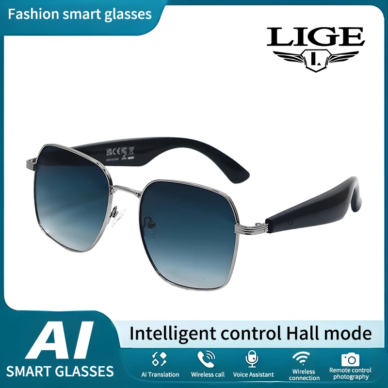 

GY200 Smart Glasses 100+ Online Language AI Automatic Dialogue Translation Bluetooth Glasses With Speaker Sports UV Protection