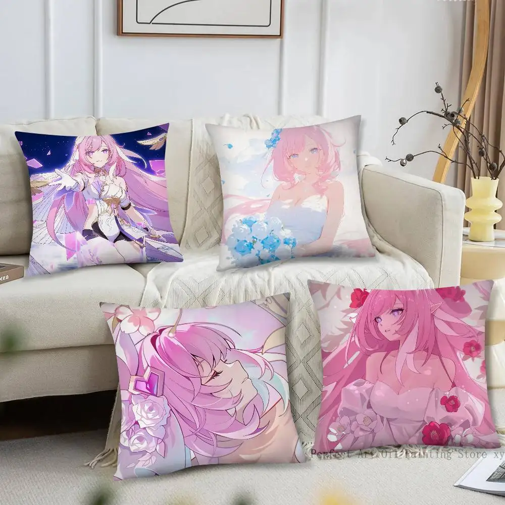 Elysia Animation H-Honkai I-Impact 3 Pillow Case Fashion Square Pillowcase Bedroom Sofa Room Ins Decoration Leisure