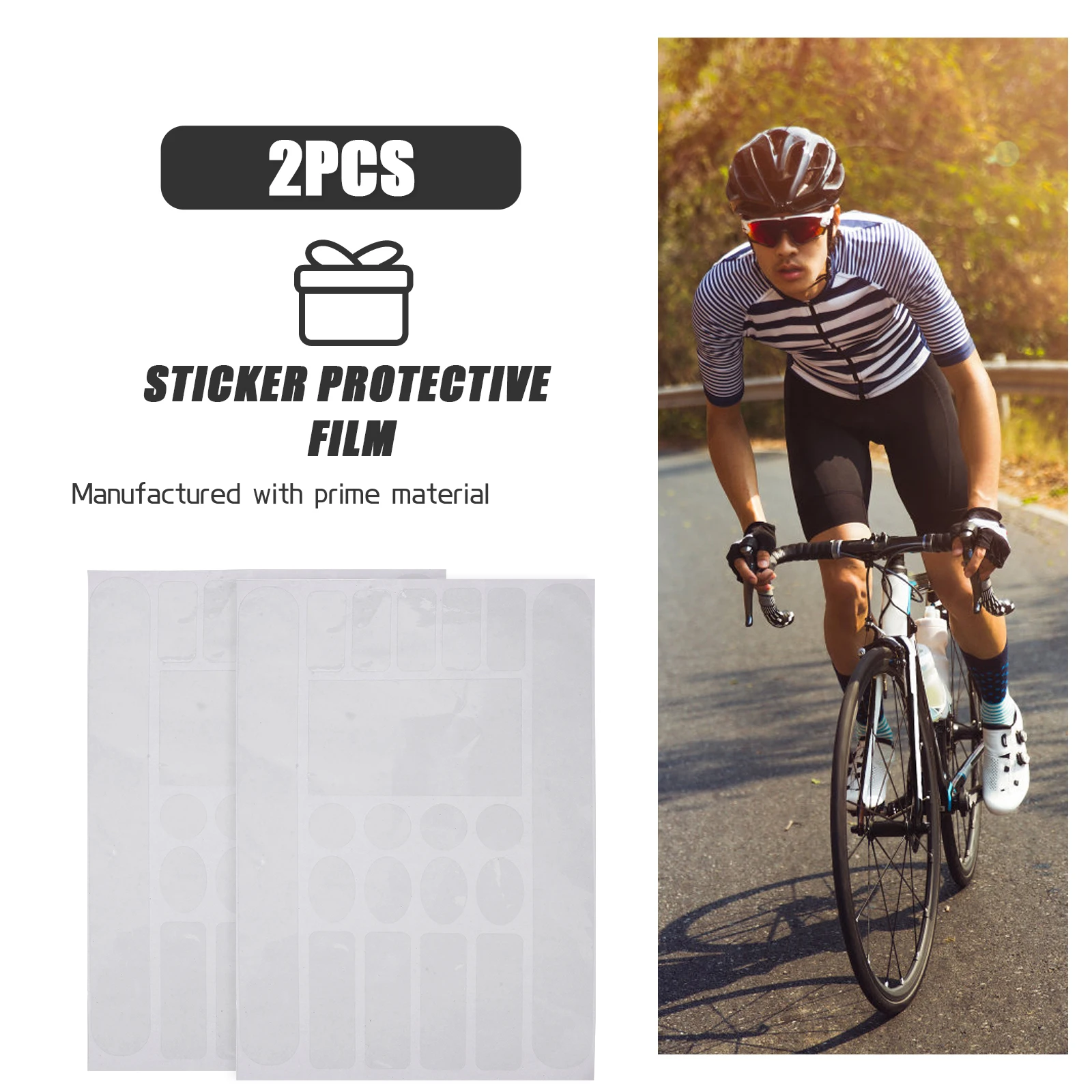 

2PCS Bike Frame Protective Film Scratch Resistant Stickers Transparent PVC Material Easy Installation For Mountain Road Bikes