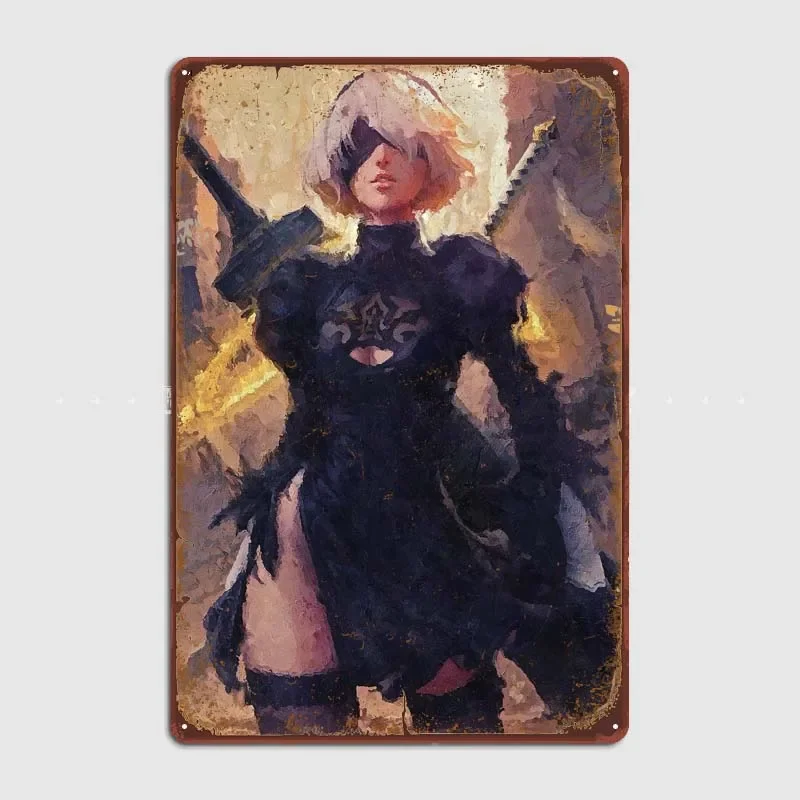 Nier Automata Decoration for Home Decorations Custom Metal Signs Poster Retro Tin Sign Decorating for Bar Coffee Bar Garage Wall