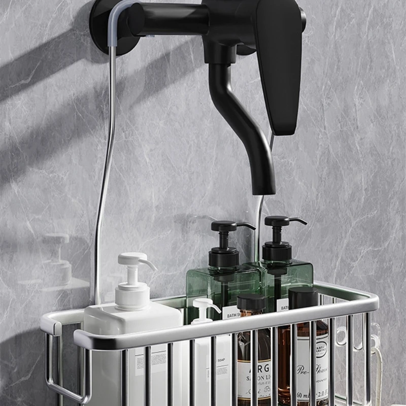 Organizador soporte para ducha y champú, almacenamiento colgante para baño, fácil instalación