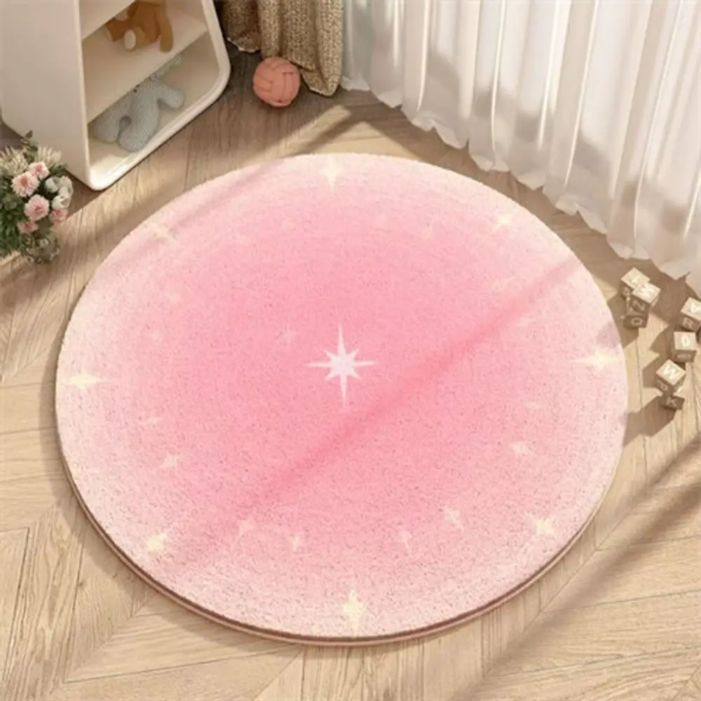 VIKAMA French-Style Minimalist Flannel Round Rug For Study And Living Room Armchair Coffee Table Blanket Easy To Clean Home Deco