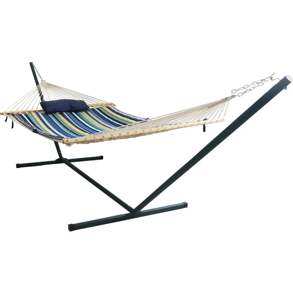 

Island Retreat Hammock Set with Blue Stripe Pad