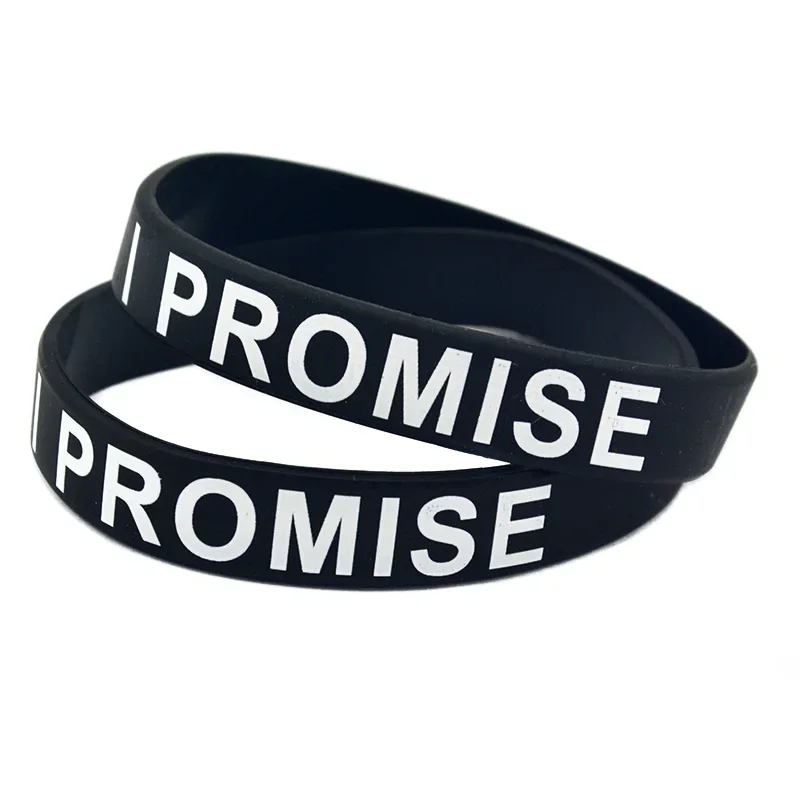 1 PC I Promise Silicone Bracelet Sports Wristband Motivational Bangle Unisex Adult Size 9 Colors