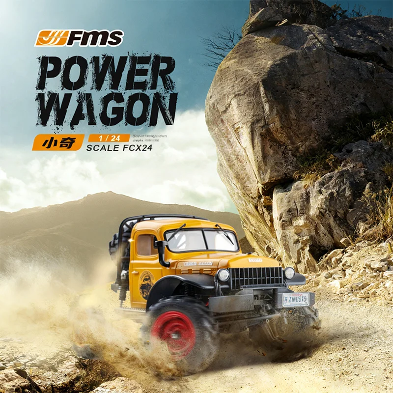 

FMS 1:24 POWER WAGON Полукарточная модель автомобиля с дистанционным управлением Настольный альпинистский внедорожный полный привод Электрическая игрушка Модель радиоуправляемого автомобиля RTR