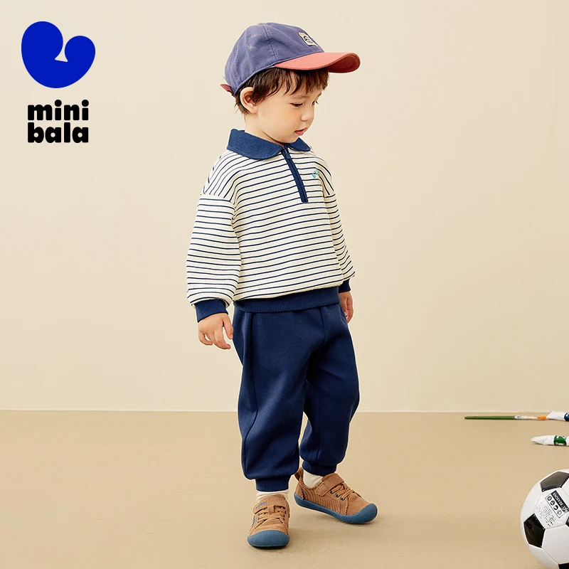 

Mini Bala Set Boys and Girls Long Sleeve Set for Sporty Stylish Trendy Children 2024 Autumn New Wear