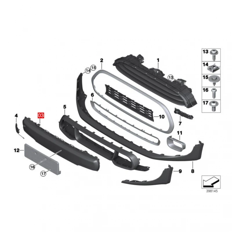 Voorbumper Cover Zwart Krasbestendig Verminderen Windweerstand 511173377991 voor Cooper F55 F56 F57 nieuwe - afbeelding 2