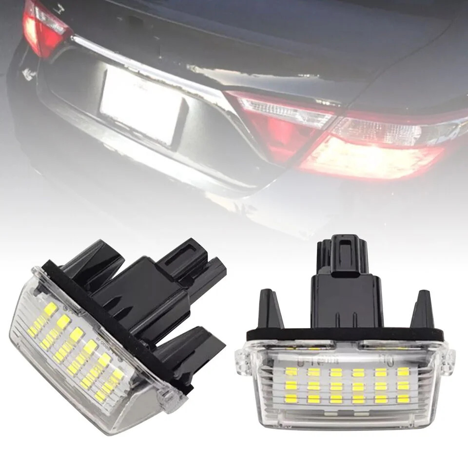 ATVOV 2Pcs LED License Number Plate Light For Toyota Camry Yaris Corolla For Citroen C3 C4 Berlingo Peugeot 206 207 306 307 308