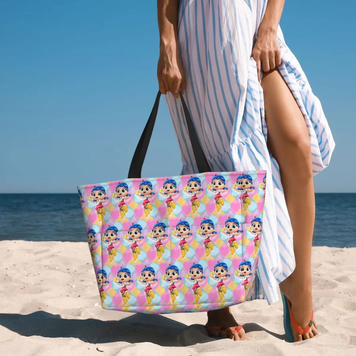 True And The Rainbow Kingdom Beach Tote Bag Sport Gym Yoga Duffle Large Tote Bag Women Travel Bag Fitness bag
