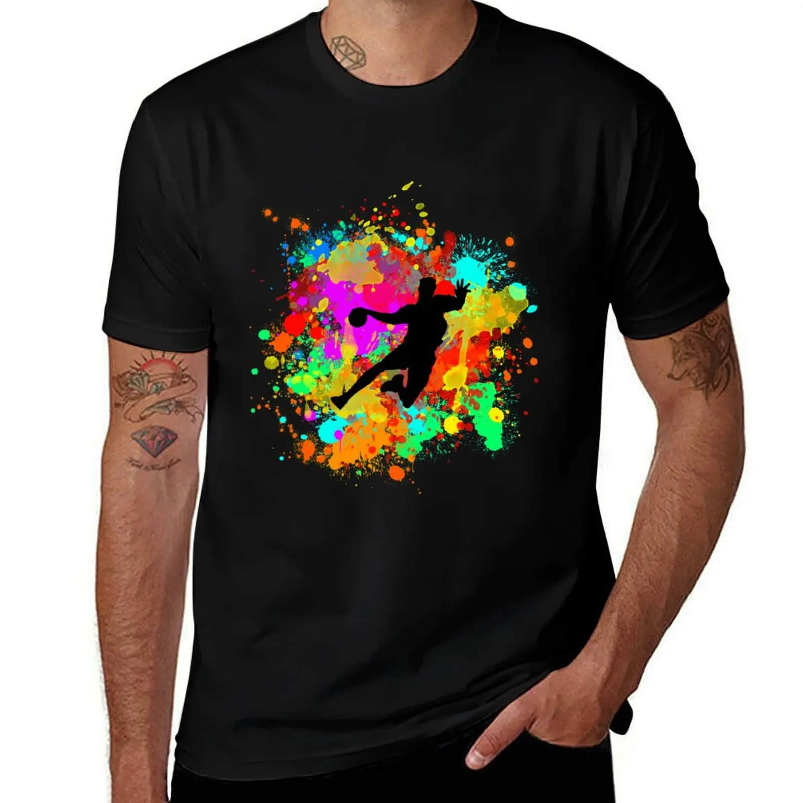

colorful handball player great gift for handball players T-Shirt blanks Louboutins oversize t-shirts man luxury clothes men