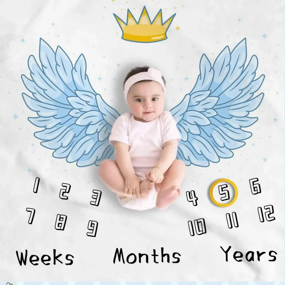 Baby Photography Blanket Props Baby Milestone Anniversary Tapestry Receving Background Monthly Blanket for Shooting Photos