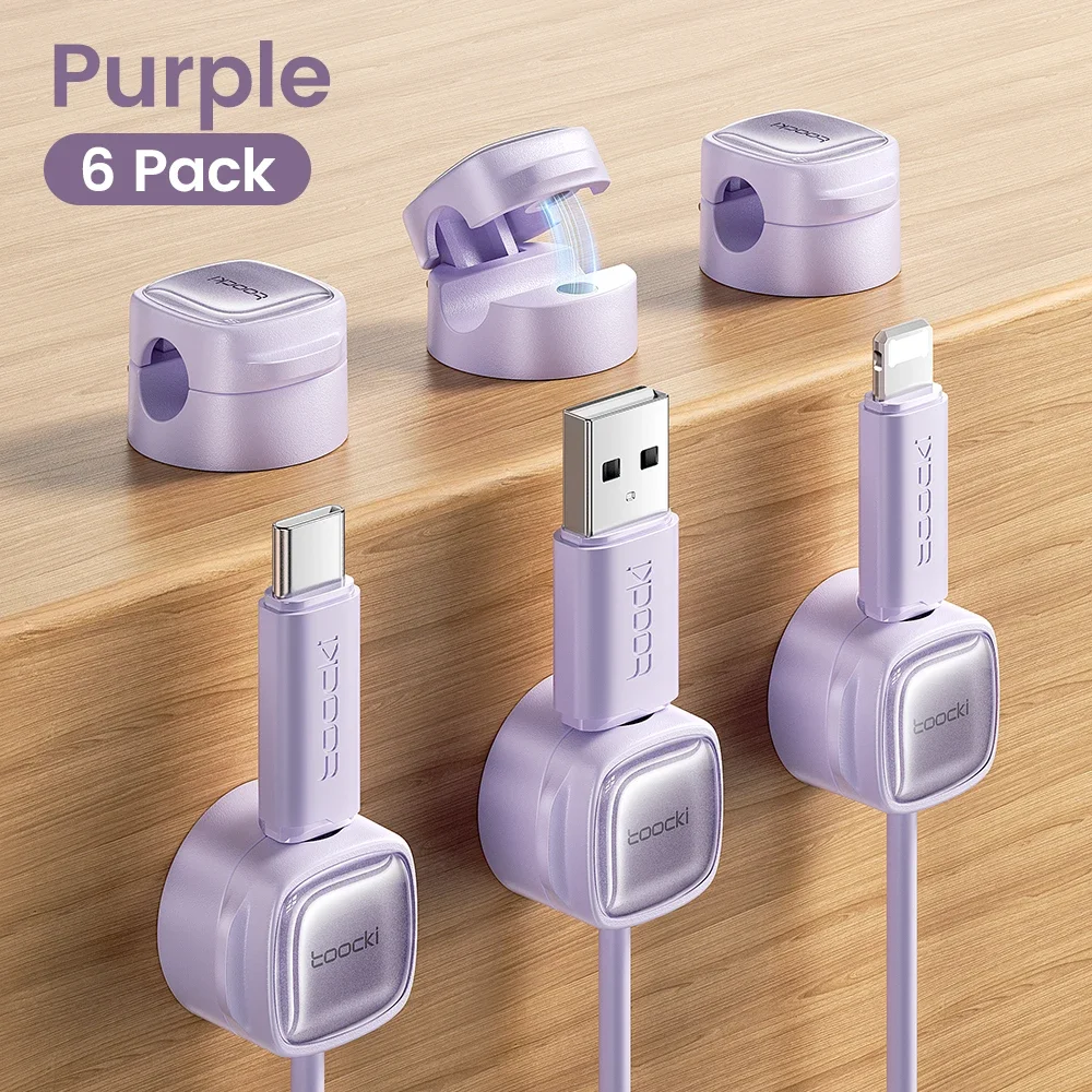 Toocki LX06 Kabel Organizer Magnetische Draad Clips 6/12PCS voor Mobiele Telefoon Kabels Stekkerdoos Toetsenbord Oortelefoons Magneet kabelhaspel