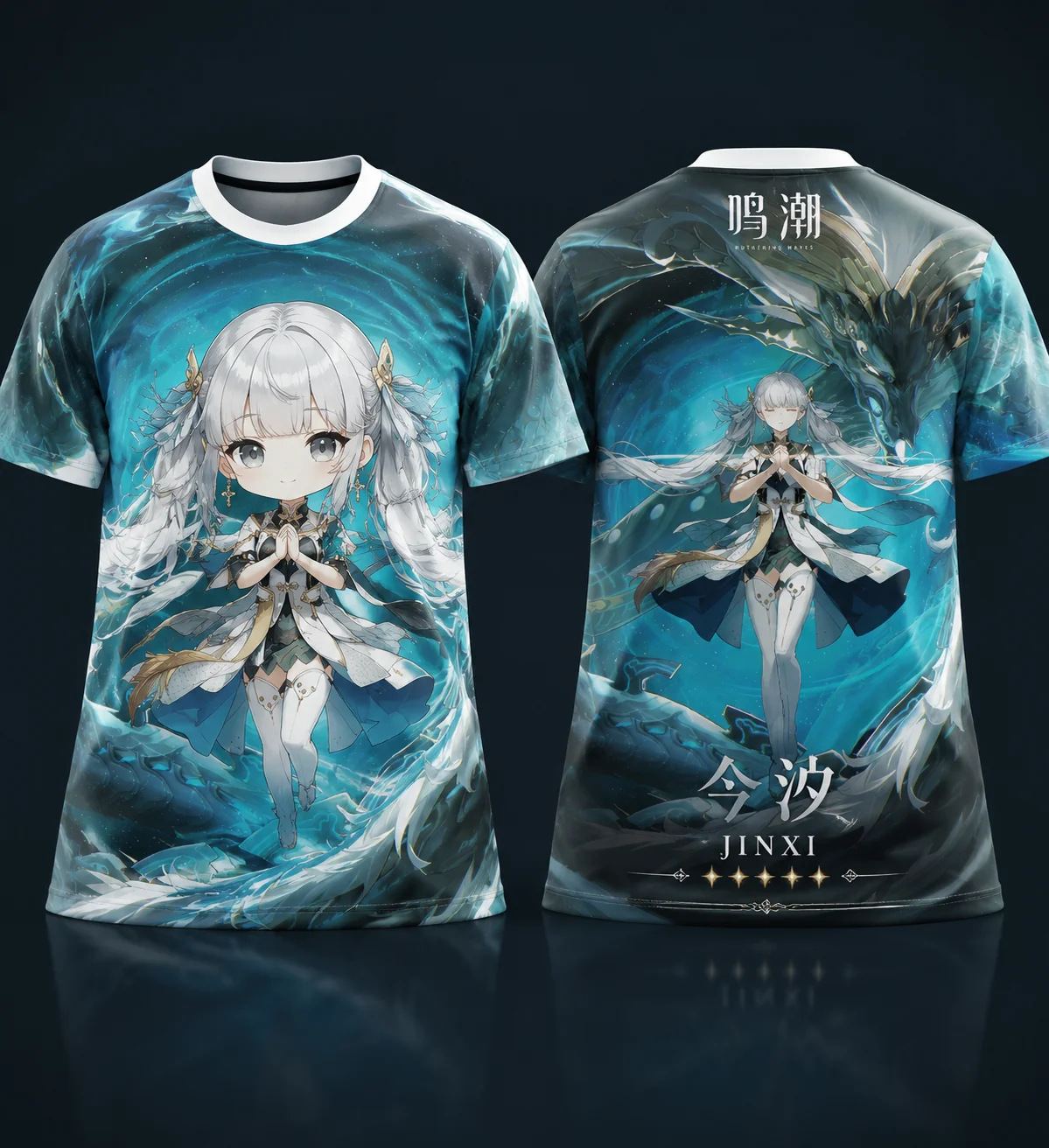 Game Tops Wuthering Waves Changli Yangyang Suoming Carlotta 3D Print T‑Shirts Streetwear Short Sleev for Men Women Anime Tshirt