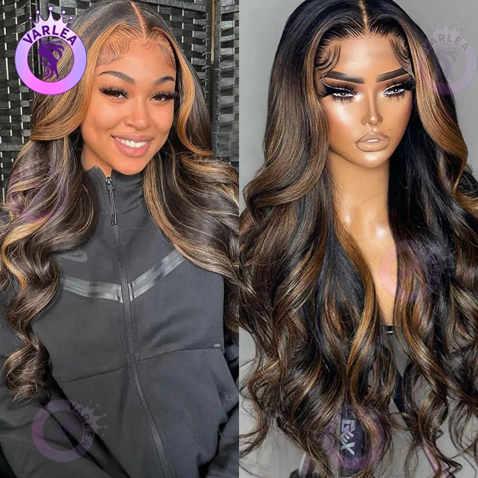 

1B30 Highlight 13x6 Hd Lace Frontal Wigs Human Hair Body Wave 13x4 Lace Front Wig Pre Plucked Ombre Black Brown Colored Wigs