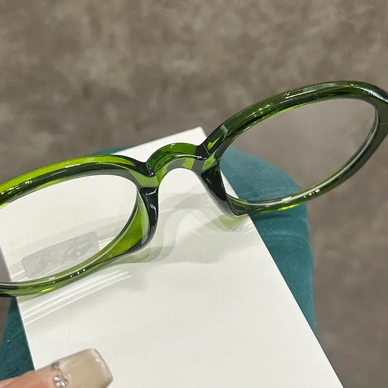 2025 Vintage Oval Frame Glasses Women Leopard Ins Sweet Cool Eyewear Trend Brand Reading Computer Anti Blue Light Eyeglasses image 4