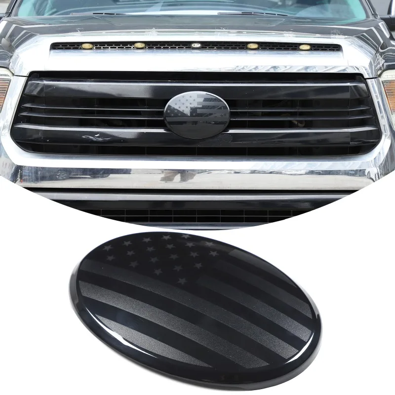 Front Bonnet Grill Badge Cover Trim Car Emblem Sticker ABS Front Logo Protector Car Accessories For Toyota Tundra XK50 2007-2021