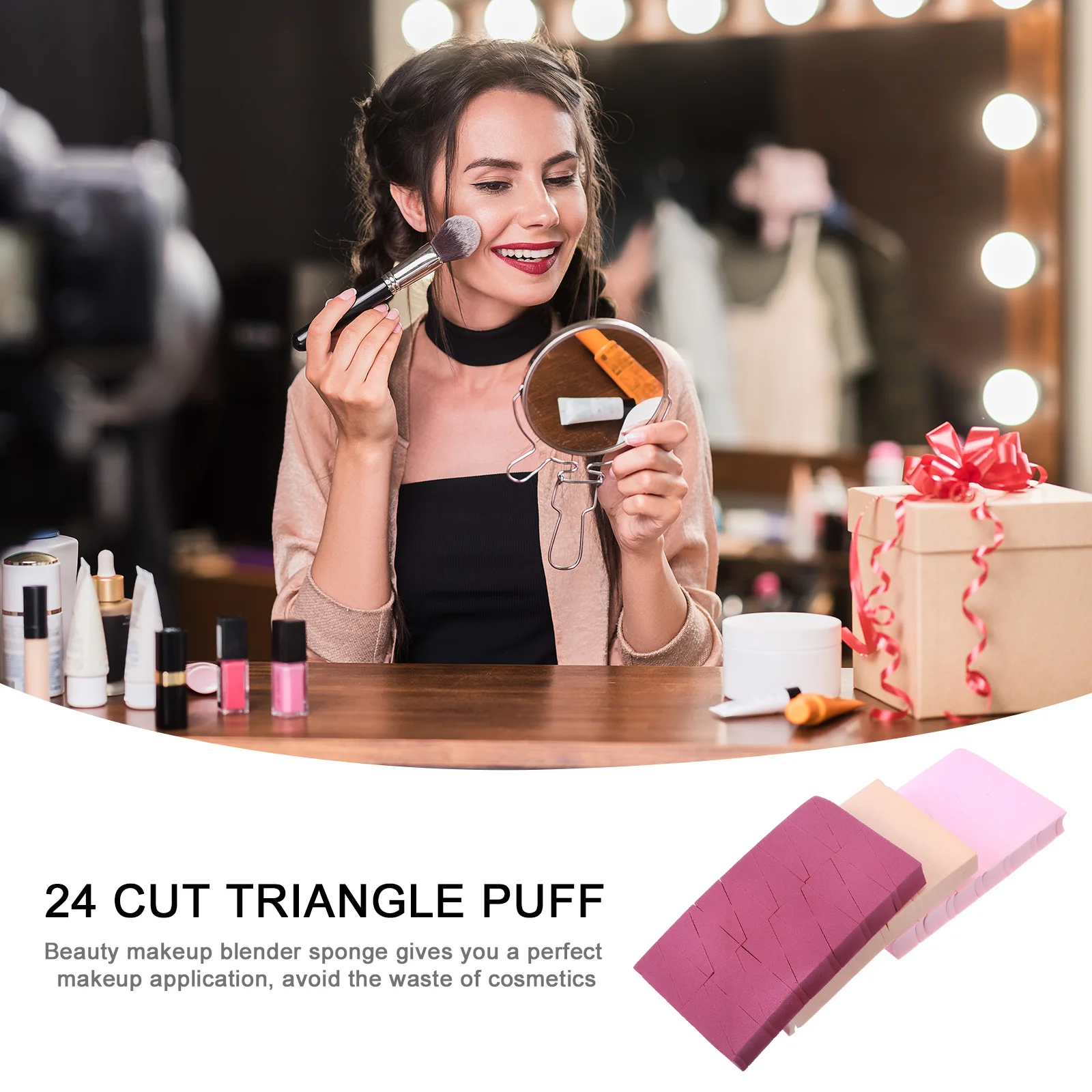 

72Pcs Triangle Makeup Sponges Foundation Soft Applicators Reusable Easy Clean Tool for Smooth