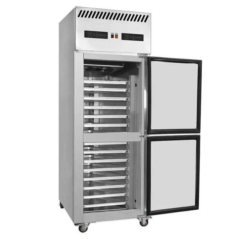 Double Door Vertical Freezer -25C Anti Frost Digital Display Fan Cooling For Cake Shop