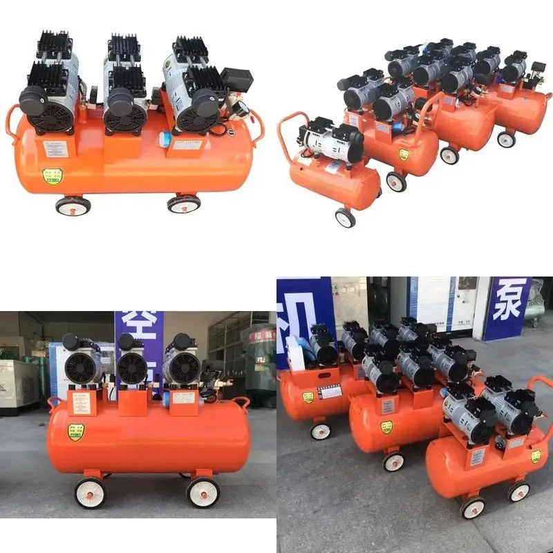 Factory custom 220V 380V air compressor 1HP 2HP 3HP 5HP 6HP 30L 50L 100L 150L 8bar silent oil-free air compressor