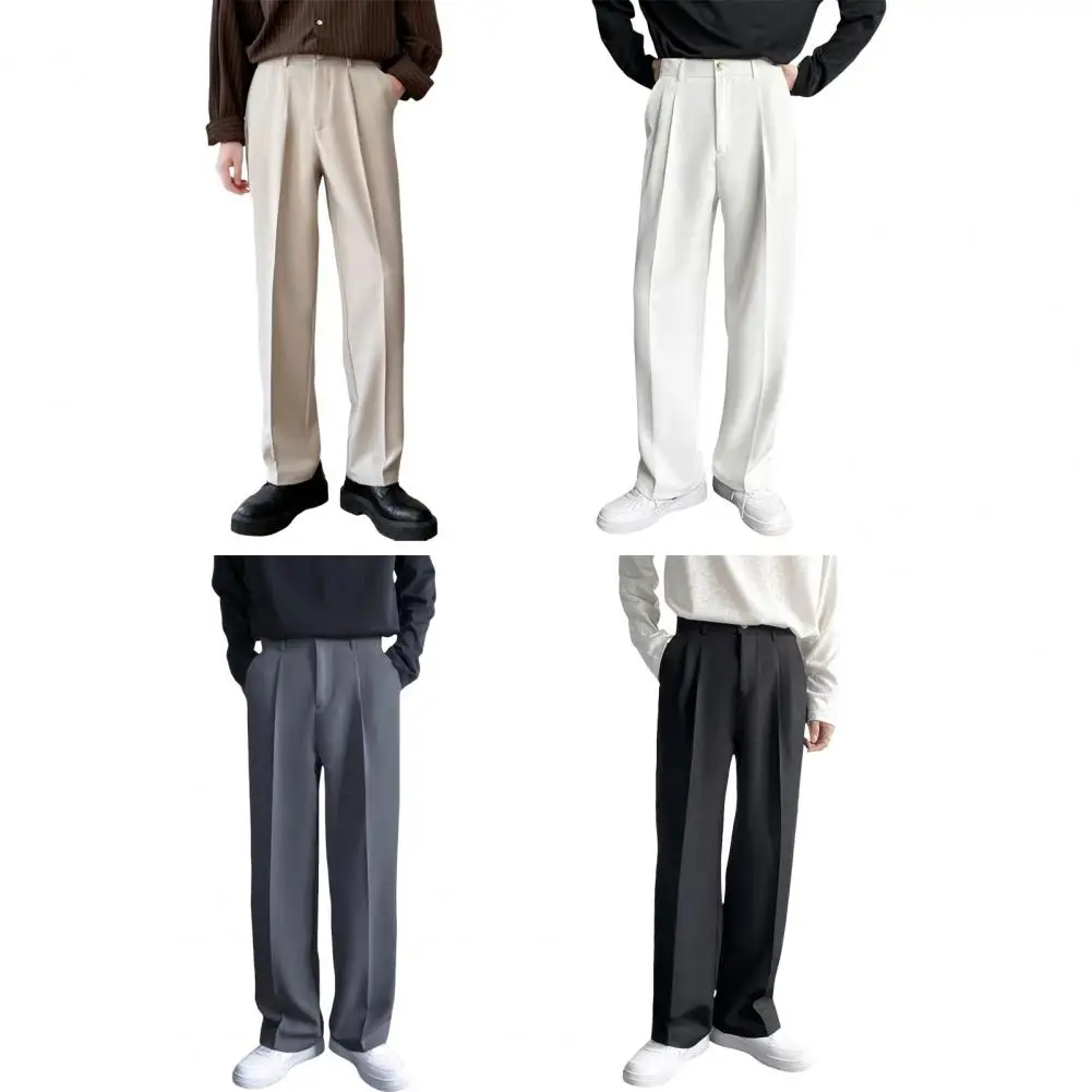 

Elastic Cooling Slim Fit Male Suit Trousers Fashion Summer 2025 Vintage Slacks Anti-wrinkle Men'Suits Pants Business Trousers
