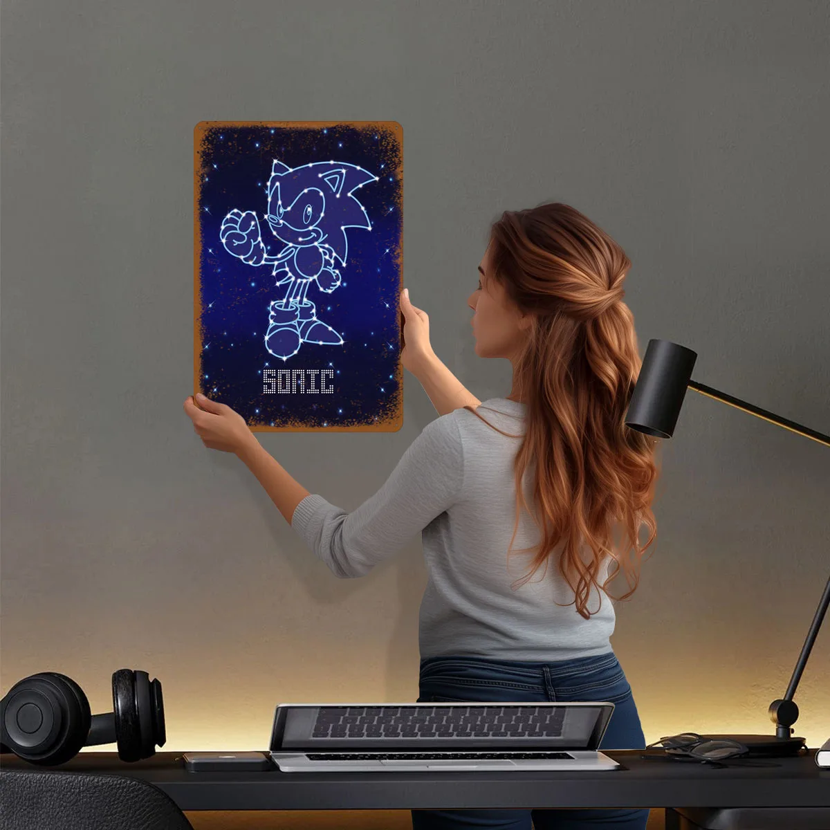 Sonic Sign Video Game Poster Garage Decoration Living Room Custom Metal Tin Signs for Wall Art Decoration Wand Deko Bar Decor