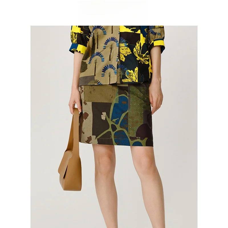 

Хлопковая юбка с цветочным принтом Indicia, женская модная юбка А-силуэта на весну и осень, удобная посадка, стиль для повседневной носки 5C307QZ324