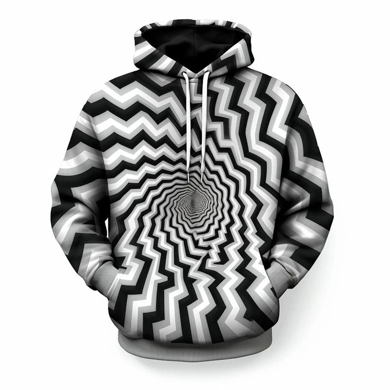 אשליה אופטית מערבולת מצחיק גרפי קפוצ 'ון אופנה גבוה רחוב היפ הופ סוודר סוודר סווטשרט ארוך קסם ארוך שרוולים