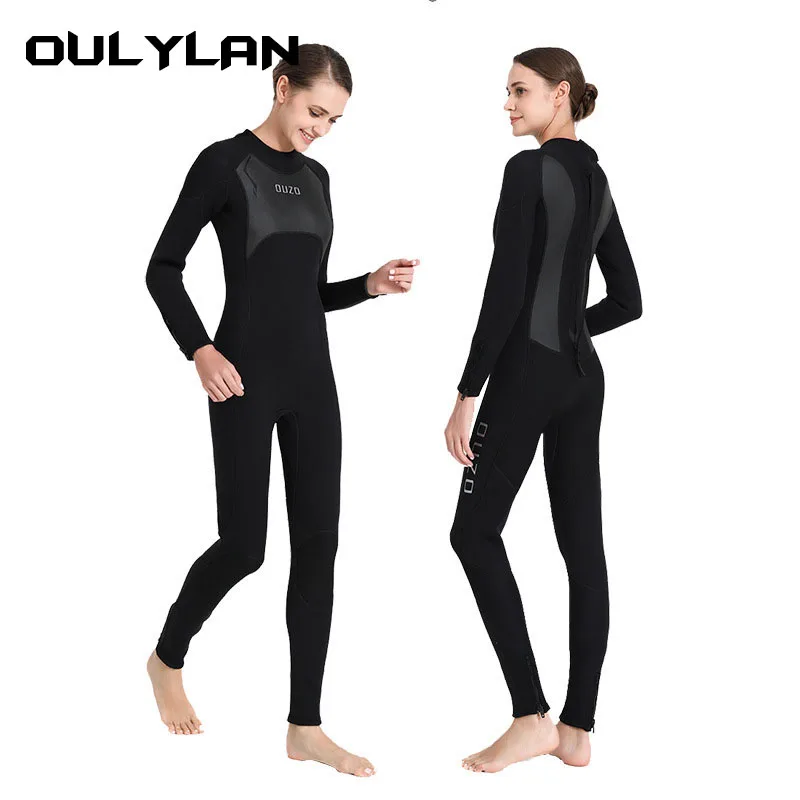 

Oulylan Diving Suit Long Sleeve Full Body Women One Piece Wetsuit 3mm NeopreneWet Suit Surf Surfing Rashguard Swimsuit