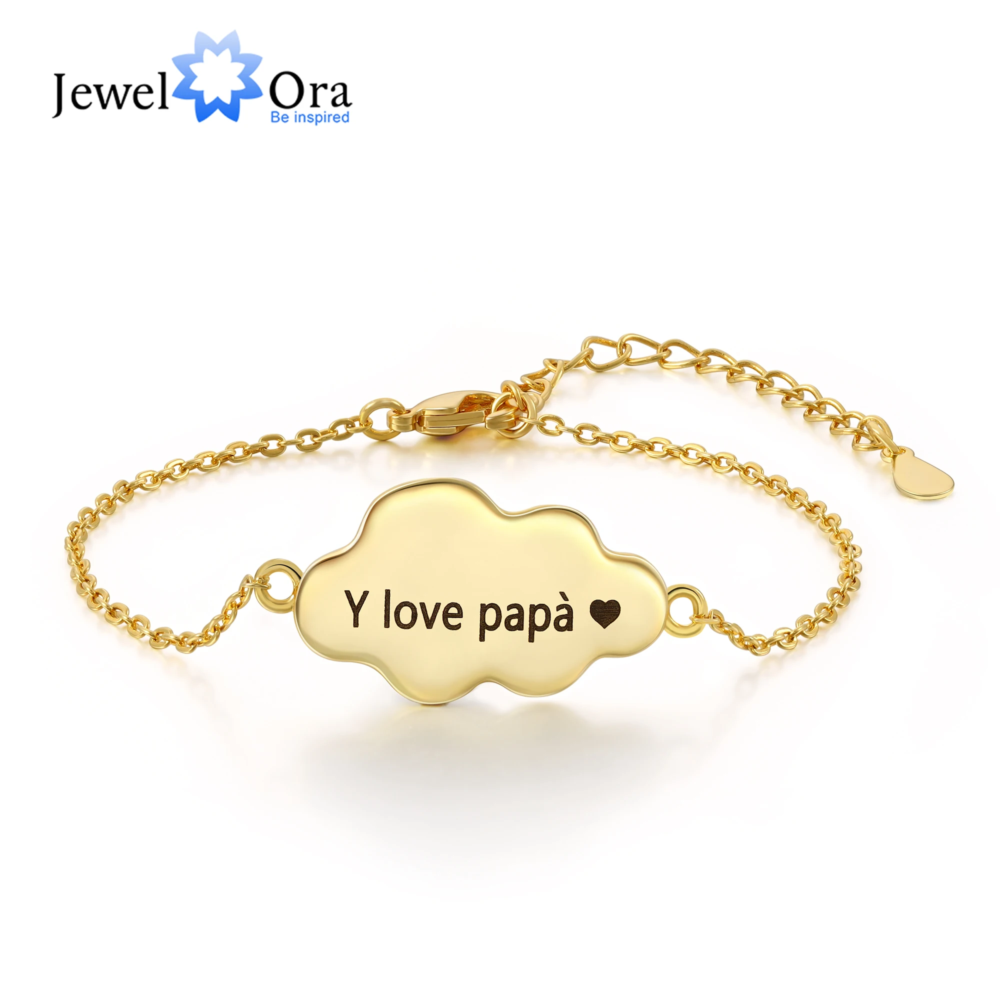 

Personalized Cute Cloud Engraved Bracelets for Women Customized Gold Chain Bracelet Anniversary Mothers Day Gift for Her