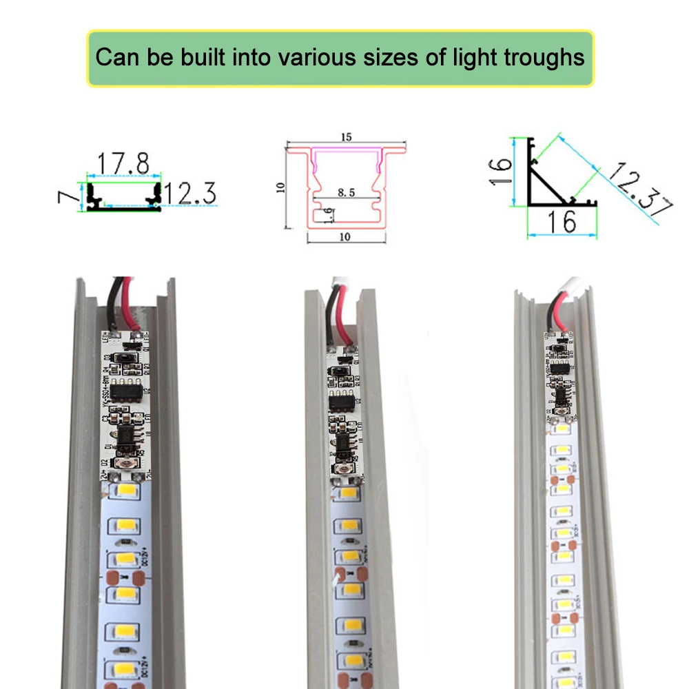 3PCS Motion Sensor Hand Sweep Switch DC12V Hand Wave Scan IR Sensor Switch ON/OFF DIY LED Closet Cabinet Light Wardrobe Lamp