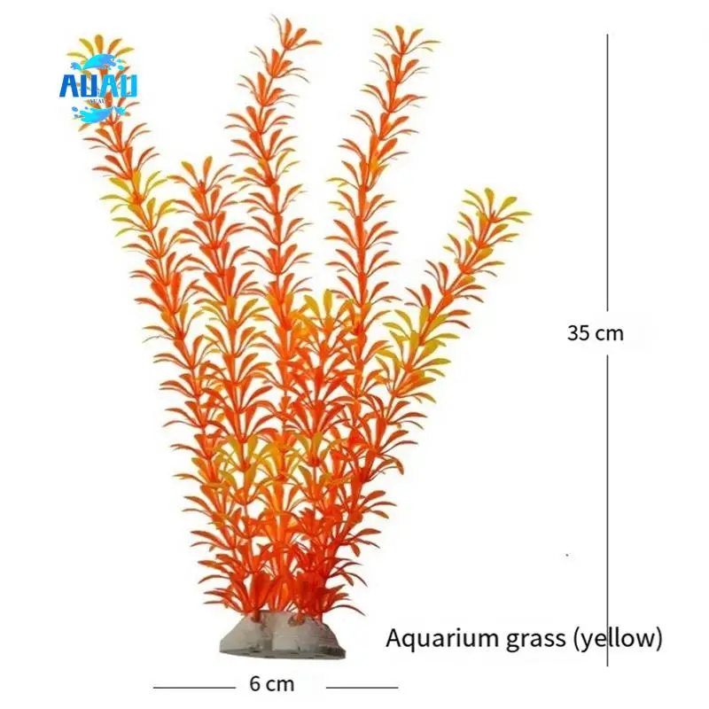 

AUAU-6Pcs Aquarium Landscape Decoration Simulation Plant Scenery Aquatic Plastic Aquatic Silk Flower Aquarium Decoration