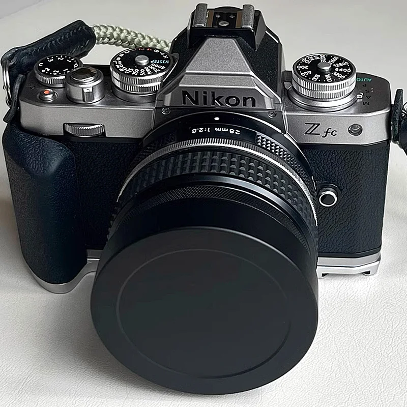 สำหรับ Nikon F2.8 Z28mm/Z28mm ฝากแว่นกันแดดทรงสี่เหลี่ยมเลนส์อลูมิเนียม F2.8SE พร้อมวงแหวนอะแดปเตอร์และฝาครอบเลนส์