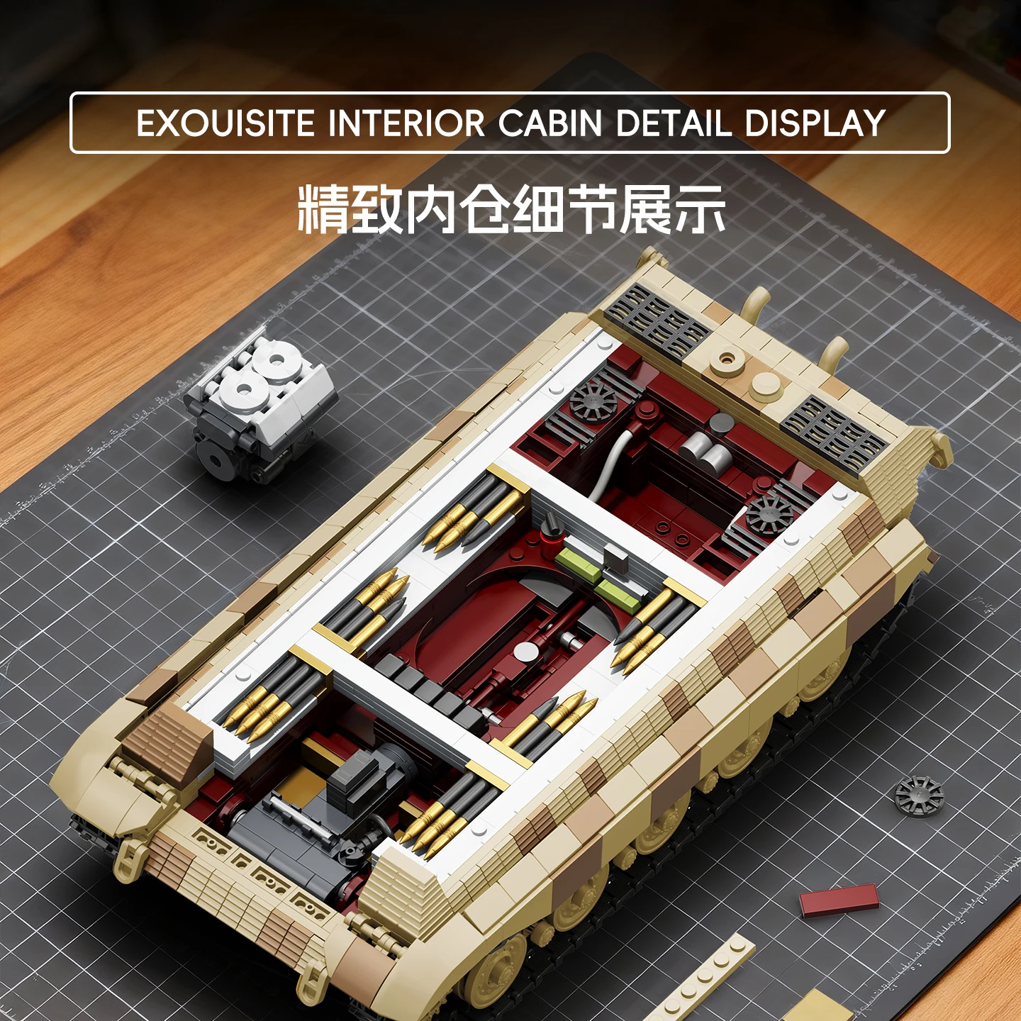 TK8004 Military Building Blocks King Tiger Heavy Tank Panzer VI